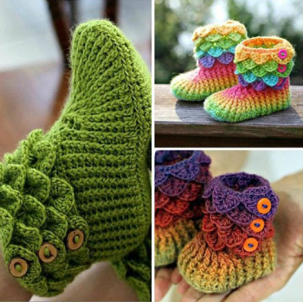 How To Crochet Beautiful DIY Crocodile Stitch Booties ...
