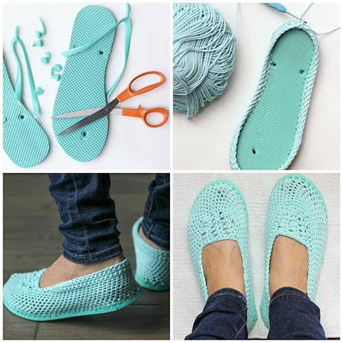 crochet slippers with flip flop soles