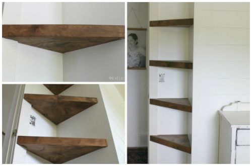 How To Make Diy Floating Corner Shelves Iseeidoimake