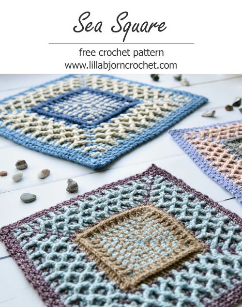 Sea Square: free crochet pattern